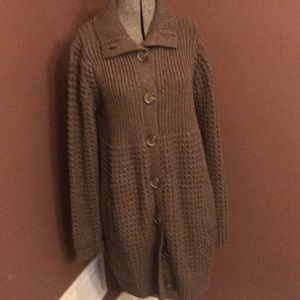 Brown button sweater